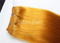 Extensões amarelas do cabelo humano do Virgin, tramas elegantes do cabelo do russo do Virgin