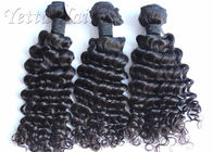 Extensões malaias reais macias do cabelo do negro como o azeviche profundamente encaracolado para senhoras