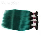 Cabelo humano de Remy do Virgin brasileiro escuro do verde da raiz/Weave de seda do cabelo reto