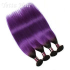 Extensões roxas do cabelo de Remy do russo, Weave de seda natural do cabelo reto com delicado