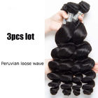 O cabelo encaracolado fraco do Weave peruano fraco do cabelo humano do Virgin da onda empacota o 1B