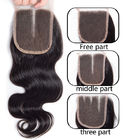 Weave peruano do cabelo humano do Virgin do fechamento fraco do laço do Weave com fechamento 4X4