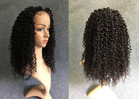 Preto natural personalizado das perucas do cabelo humano da parte dianteira do laço do comprimento para mulheres negras