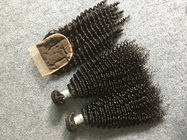 Weave completo e densamente peruano do cabelo humano não processado com fechamento encaracolado perverso