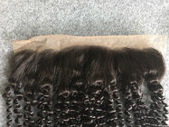Orelha encaracolado perverso brasileira do cabelo humano do fechamento da parte superior do laço 13x4 ao Frontal do laço da orelha