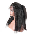 Personalizado costurar no cabelo reto de Yaki do indiano das perucas do cabelo humano da parte dianteira do laço