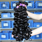 Afrouxe o Weave longo indiano do cabelo humano do Virgin da onda nenhuma categoria do 1B do produto químico