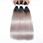 1B / Extensões malaias retas do cabelo de Ombre do cinza de prata nenhum derramamento