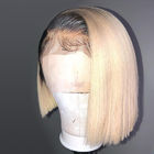 10 polegadas de 1B/perucas completas retas louras do cabelo humano do laço para as mulheres brancas