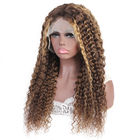 As perucas brasileiras do cabelo humano da onda profunda atam o costume frontal da cor da mistura de Brown do louro