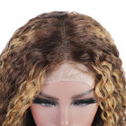 Laço profundo não processado Front Wig Glueless Human Hair da onda