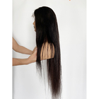 Cutícula completa 1B/30 de Front Human Hair Wigs With do laço reto