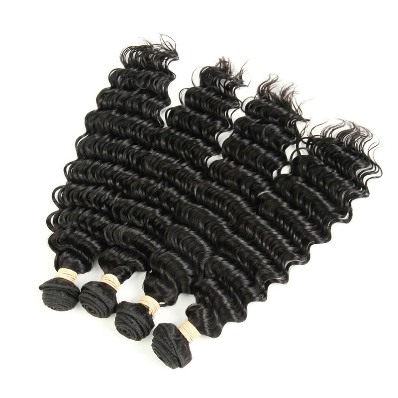 Weave peruano encaracolado profundo do cabelo humano com extremidades completas nenhuma mistura, nenhum produto químico