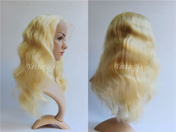 Todas as perucas completas do cabelo do Virgin do laço do comprimento/cabelo louro da onda do corpo nenhum odor hediondo