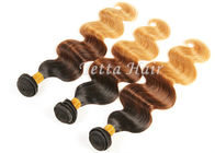 Weave brasileiro do cabelo de 3 extensões naturais do cabelo de Ombre da onda do corpo do tom