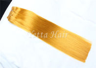 Extensões amarelas do cabelo humano do Virgin, tramas elegantes do cabelo do russo do Virgin