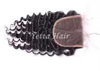 Classifique o fechamento profundo do laço do cabelo humano da onda 7A/o cabelo real fechamento divisor médio