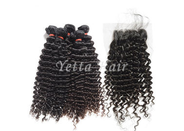 Nenhum derramamento de nenhum cabelo do Virgin do Mongolian 8A do emaranhado com fechamento encaracolado perverso do laço