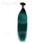 Weave de seda do cabelo reto da extensão do cabelo humano de Ombre do verde 1B