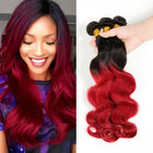 Cabelo brasileiro da cor de tom do vermelho dois do cabelo humano Extensions1B Borgonha de Ombre da onda do corpo do cabelo do Virgin