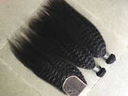 Extensões perversos do cabelo reto do Weave peruano real grosseiro do cabelo humano de Yaki
