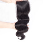 Nenhuma onda peruana de derramamento do corpo das extensões do cabelo do fechamento do laço do cabelo 4 x 4 do Virgin para Ladys