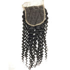 Pacotes perversos peruanos do cabelo encaracolado de 18 polegadas com cor natural do fechamento