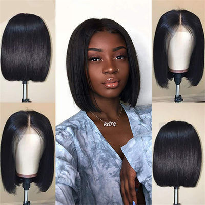 Perucas reais curtos retas do cabelo humano de Front Lace Wigs Human Hair não que derramam